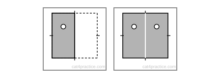 The folded paper, then the paper opened. Holes: 1, then 2.
