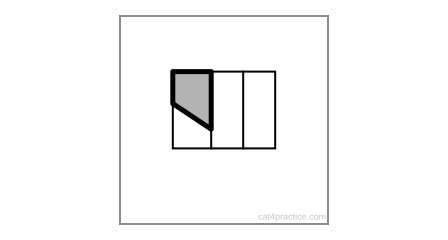 Image A with the hidden shape shaded grey and its sides drawn thick.
