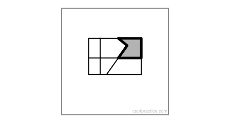 Image C with the hidden shape shaded grey and its sides drawn thick.