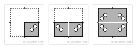The paper opened one fold at a time, last fold first. Holes: 2, then 4, then 8.