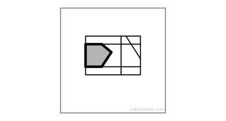Image A with the hidden shape shaded grey and its sides drawn thick.