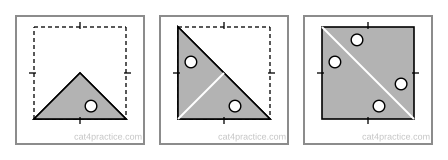 The paper opened one fold at a time, last fold first. Holes: 1, then 2, then 4.