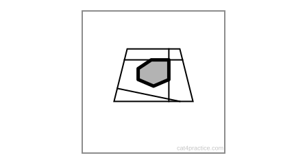 Image B with the hidden shape shaded grey and its sides drawn thick.